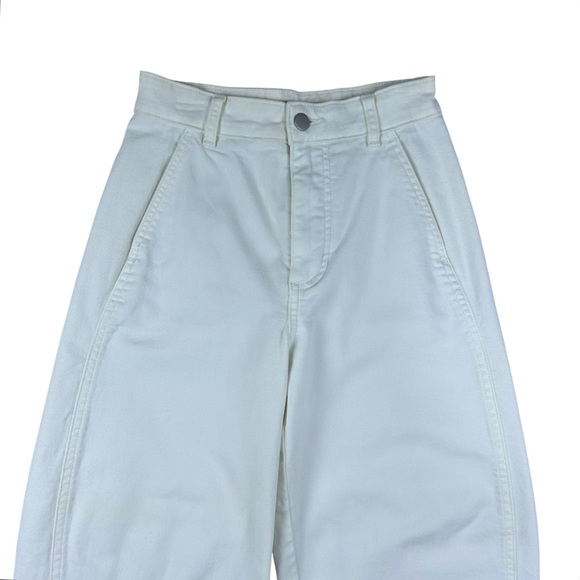 Everlane The Utility Barrel Pant High-Rise Crop Bone White Stretch Grunge Sz 0 - Picture 4 of 15